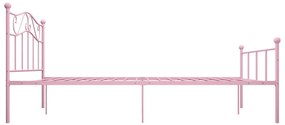 Estrutura de cama 140x200 cm metal rosa