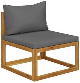 3 pcs conjunto lounge de jardim c/ almofadões acácia maciça