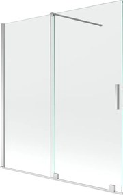 Mexen Velar resguardo de banho de 2 painéis deslizantes 150 x 150 cm, transparente, cromado - 896-150-000-01-01