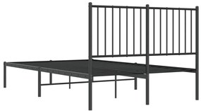 Estrutura de cama com cabeceira 120x200 cm metal preto