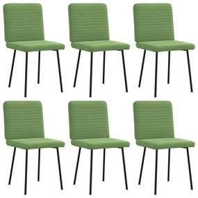 Cadeiras de jantar 6 pcs veludo verde-claro