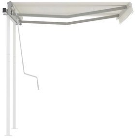 Toldo retrátil manual com postes 3,5x2,5 m cor creme