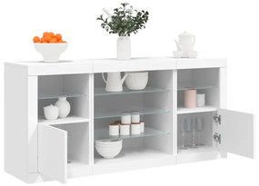 vidaXL Aparador com luzes LED 142,5x37x67 cm branco