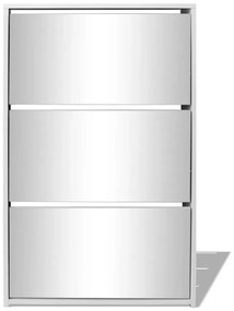 Sapateira 3 divisórias com espelho 63x17x102,5 cm branco