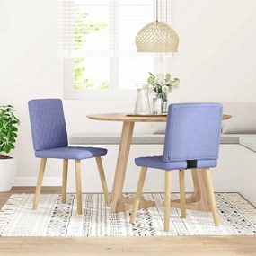 Cadeiras de jantar 2 pcs Jeans Tecido Azul