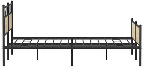 Estrutura de cama sem colchão 160x200cm metal carvalho sonoma