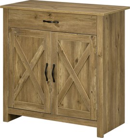 HOMCOM Credenza de Cozinha Estilo Country com Armário de 2 Portas e Gaveta, 80x39.7x80cm, Color Legno | Aosom Portugal