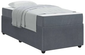 Estrutura de cama com colchão Cinzento escuro 90 x 190 cm