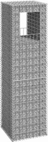 vidaXL Poste/cesto gabião 50x50x180 cm ferro