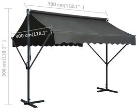 Toldo de pé 300x300 cm antracite