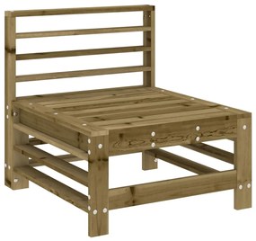 6 pcs conjunto lounge de jardim madeira de pinho impregnada