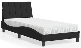 Cama com colchão 90x190 cm veludo preto