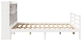 Cama com estante sem colchão 200x200 cm pinho maciço branco