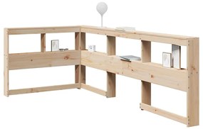 vidaXL Estante cabeceira forma de L 80 cm madeira de pinho maciça
