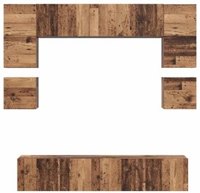 Conjunto de móvel de TV 8 pcs Madeira antiga 80 x 30 x 30 cm