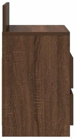 Mesa de cabeceira com 2 gavetas 40x33x60 cm carvalho castanho