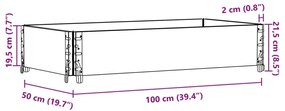 Vaso/floreira para jardim 100x50 cm pinho maciço castanho