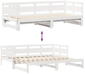 Sofá-cama com gavetão e gavetas sem colchão 90x200 cm branco