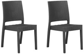 Conjunto de 2 cadeiras de jardim cinzento grafite FOSSANO Beliani