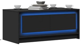 Mesa de centro com luzes LED derivados de madeira preto