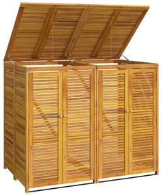 Abrigo duplo p/ caixote do lixo 140x89x117 cm acácia maciça
