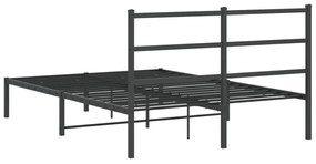 Estrutura de cama com cabeceira 140x200 cm metal preto
