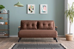 Sofá-Cama 2 Lugares Sando – Castanho Claro – 175 cm x 133 cm