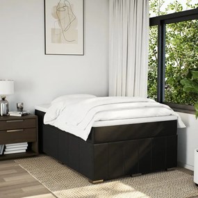 Cama boxspring com colchão 120x190 cm tecido castanho-escuro