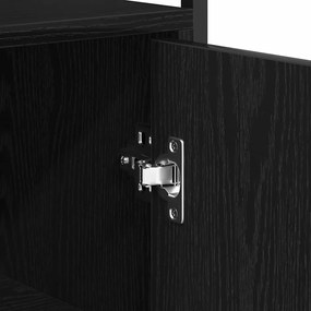 Buffet vidaXL Preto Carvalho 70x30x80 cm Madeira de engenharia