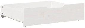 Gavetas para cama 2 pcs 75x55x17 cm pinho maciço branco
