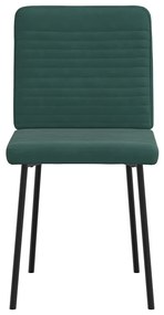 Cadeiras de jantar 2 pcs veludo verde-escuro