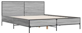 Estrutura de cama 140x200 cm derivados de madeira/metal