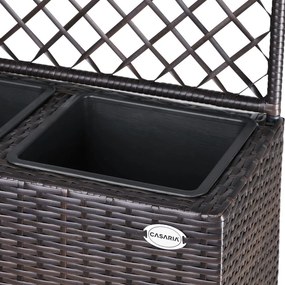Floreira Polyrattan com treliça 146 x 83 x 30,5 cm Castanha