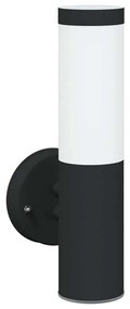 Luz de Parede Externa Preta de Aço Inoxidável IP44