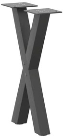 Pés para mesa de centro em formato de X, 2 peças, antracite, 28x(42-43