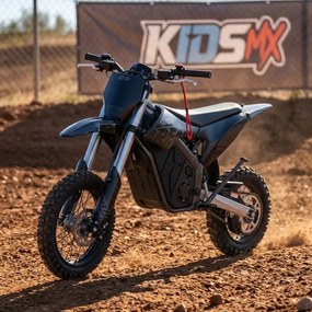 Mini moto elétrica para crianças velocidade até 45 km/h aprox. Warrior Kids SX-E2 1000W 12/10" Preta