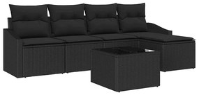 Conjunto de Jantar Jardim 6 Peças com Almofadas em Rattan Sintético Be