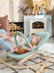 Espreguiçadeira com arco, Babydream verde claro liso