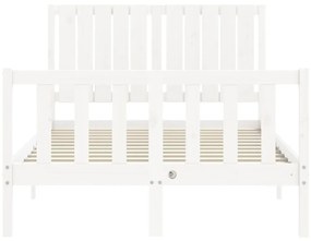 Cama sem colchão 120x200 cm madeira de pinho maciça branco