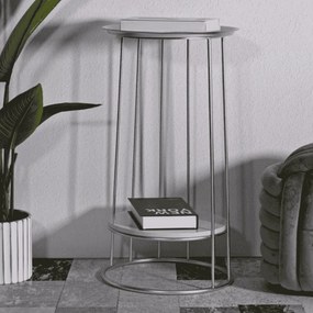 MESA DE APOIO TOWERY Ø 40X76 CM PRATEADA