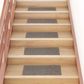 vidaXL Tapetes de escada adesivos 30 pcs 60x25 cm retangular creme