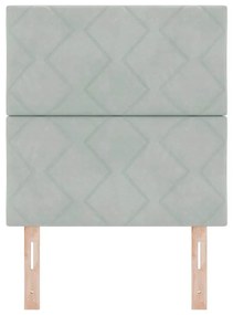 Cabeceira LED Blocos de Diamante Cinza Claro 80 cm de Veludo