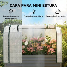 Mesa de Cultivo com Cobertura de Estufa e Prateleira Inferior 120x55x140 cm Cinzento Escuro