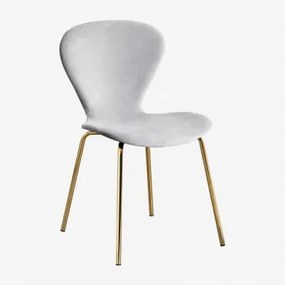 Cadeira De Jantar Empilhável Em Veludo Uit Cinza Claro & Dourado - Sklum