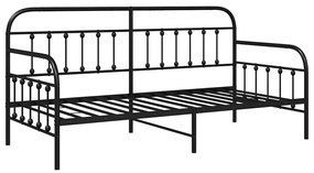 Estrutura de Daybed vidaXL Preta 90x190 cm em Aço