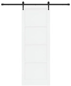 Porta Deslizante vidaXL com Conjunto de Ferragens Branca 83x232 cm Mad