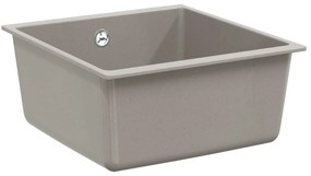 vidaXL Pia Cinzeto 430 x 460 mm 80% Quartzo e 20% Resina