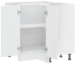Armário base canto cozinha Lucca madeira branco brilhante