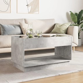 Mesa de centro luzes LED Infinity 90x50x50 cm cinzento cimento