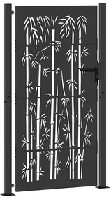 Portão de Jardim Preto 105 x 175 cm Aço com Revestimento em Pó